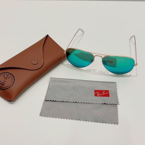 Ray ban aviator gold frame/green mirror lens - Picture 2 of 5
